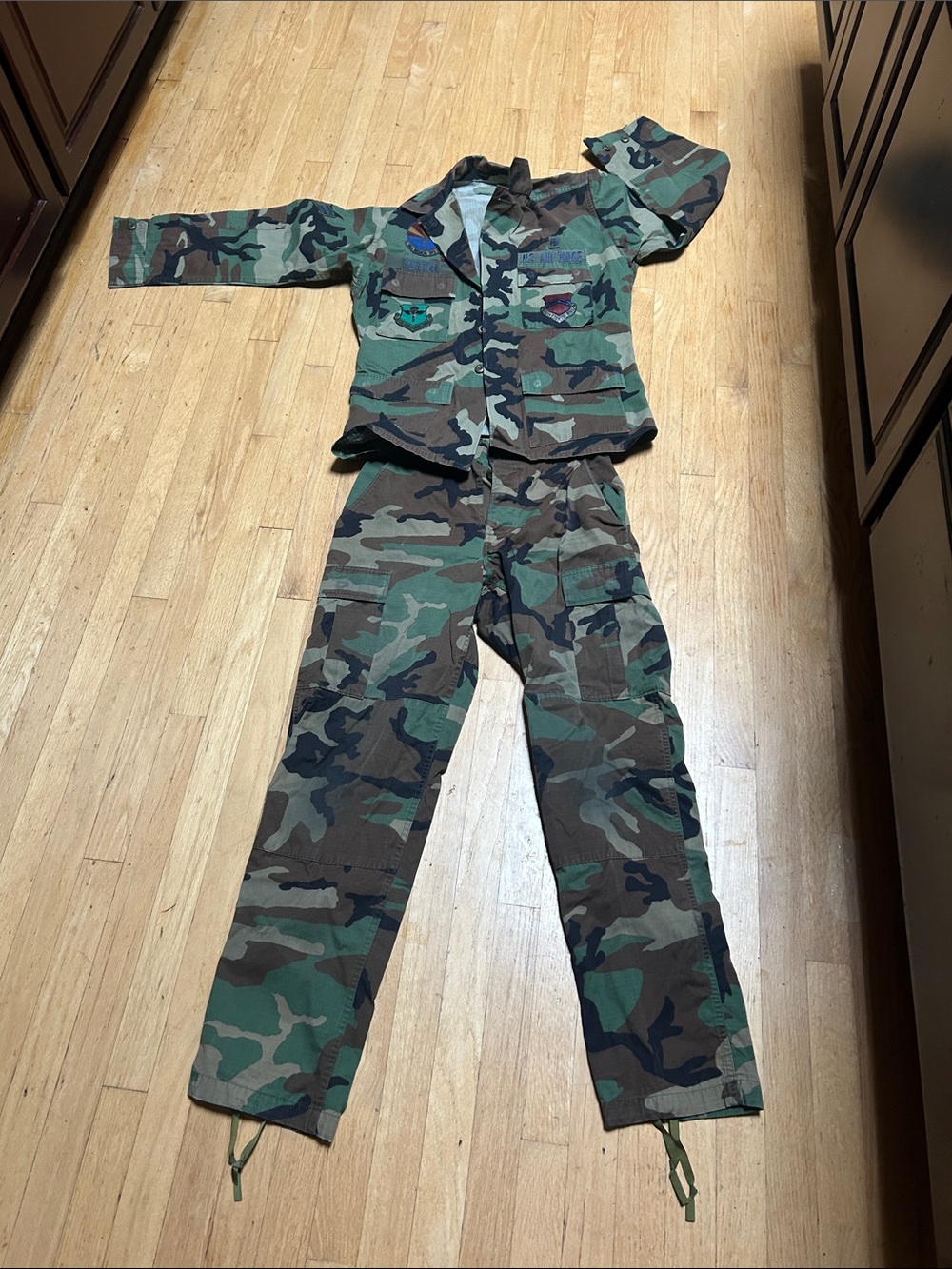 U.S. Army Woodland Camouflage Kids Jacket and Cargo Pants - Green, Brown, Black